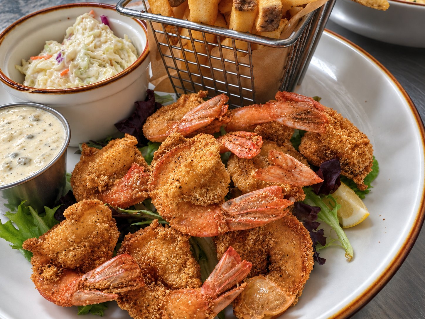 Fried shrimp plate